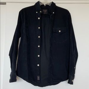 Abercrombie Black corduroy button down